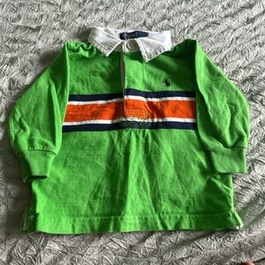 Polo Ralph Lauren Kids Green and Orange Striped Polo